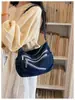 Bolsa Transversal Jeans Feminina 2026 Novo Estilo Tendência Verão Popular Moda Versátil Bolsa de Ombro Para Escola Trabalho
