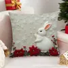 Funda de almohada navideña de Amazon, Reno, Conejo, Decorativa para sofá, Funda de almohada de lino, Funda de almohada con ambiente navideño