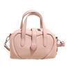 Bolsa de Bowling de Couro PU Macio Transfronteiriça Feminina Moda Bolsa de Mão Coração Versátil Ombro Transversal Bolsa Quadrada Pequena Estilosa