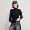 Top Base Camada Plissado Miyake Feminino Outono/Inverno 2026 Cor Sólida Gola Meia-Alta Manga Longa Modelagem Justa Elástico Versátil Malha de Roupa Íntima