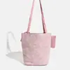 Bolso de Mano Jacquard Floral Rosa Romántico - Bolso de Hombro Estilo Cabaña Francesa con Detalle de Moño - Dulce Bolso de Mano de Lona Bordado - Bolso Comprador Versátil para Niñas, Dos en Uno + Una Cartera Pequeña
