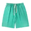 Shorts vintage lavados y desgastados de marca de moda batik, pantalones casuales de color liso de 300g, pantalones a la rodilla con cintura elástica, pantalones al por mayor