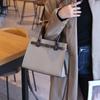 Bolso de Mujer de Moda Simple de Cuero Genuino Nuevo Color de Contraste Todo Combinable Bolso de Hombro de Mano togo Capa Superior Piel de Vaca Bolso Bandolera 6615