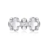 Anillo de Plata de Ley S925 Chapado en Oro K con Diseño de Trébol de Cuatro Hojas para Mujer, Diseño de Nicho, Sensación de Alta Gama, Anillo Elegante y Versátil