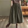 Falda de Lana Gruesa Retro Otoño e Invierno para Mujer Falda de Cuadros Adelgazante Falda de Lana de Cuadros de Longitud Media