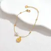 Pulsera Transfronteriza de Acero Inoxidable con Forma de Corazón Incrustada de Diamantes Estilo Europeo y Americano, Joyería de Borla de Flor Minimalista de Gama Alta Exquisita de Nicho