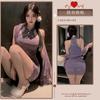 Ropa Interior Sexy Sexy Púrpura Deseo Puro Nuevo Cheongsam Chino Perspectiva No Quitar Uniforme Atuendo Celebridad de Internet Ropa de Casa para Mujer