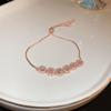 Pulsera de Diamantes Electrochapada en Oro Real Corea del Sur Pulsera Super Brillante Extraíble Novia Celebridad de Internet Sentido del Diseño Simple Pulsera Ajustable