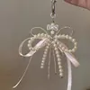 Estilo Ballet Dulce Lazo Rosa Perla Cadena para Teléfono Móvil Colgante Joyería Estilo Coreano Ins para Mujer Nuevo Estilo 2024
