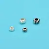 Plata de Ley S925 Cuentas de Rueda Rayada Cuentas Espaciadoras Pulsera de Cuerda Trenzada Hecha a Mano Pulsera Cuentas Sueltas de Plata Accesorios para Joyería DIY