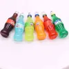 Mini simulación resina Cola Fanta Sprite colgante DIY pendientes collar llavero Accesorios Mayoreo