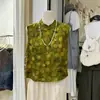 Verano 2026 Nuevo Estilo Chino Estilo Nacional Rayón Jacquard Cuello Diagonal Botonado Retro Cheongsam Cuello Alto Top Sin Mangas