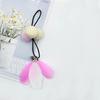 Fábrica mancha pet brinquedo colorido pena corrente substituição cabeça pompom gato tease pau auto-hi para aliviar o tédio gato artefato