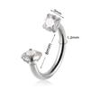 Labio de diente interno en forma de C transfronterizo, labio de herradura de acero inoxidable galvanizado para uñas, calibre 16, perforación, rosca interna, circonita, anillo para el hueso de la oreja, aretes