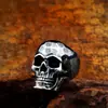 Guerrero de acero transfronterizo Anillo de personalidad retro para hombre de acero inoxidable Anillo de calavera de acero de titanio Joyería al por mayor