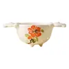 Flor de Granado Filtro de Té Cerámico de Doble Asa Colador de Té Chino Filtro de Té Doméstico Accesorios para Juego de Té Kung Fu de Gama Alta