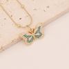 Collar de mariposa con aceite de joyería transfronteriza de Europa y Estados Unidos con colgante de circonita con microincrustaciones de cobre y cadena de clavícula con temperamento INS N967