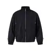 Liquidación, Sin Devoluciones ni Cambios. Chaqueta Estructurada de Pliegues Cuadrada Holgada de Manga Larga con Cuello Alto Cleanfit