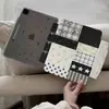 Funda protectora con patrón de estrellas estilo coreano para tableta Apple iPad, adecuada para Air, con borde de hebilla, Pro con ranura para lápiz, funda rígida Mini