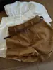 Shorts de Linho Estilo Old Money para Mulheres 2026 Novo Verão Retrô Casual Versátil Cintura Alta Solto Emagrecimento Perna Larga