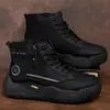 Zapatos de algodón engrosados con forro polar para hombre de otoño e invierno transfronterizos, antideslizantes, cálidos, de caña alta para hombre, botines casuales para exteriores