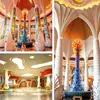 Fábrica customizada arte de parede de fundo para interior de shopping moderno de luxo e aeroporto GRG gesso colunas romanas irregulares atacado