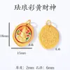 Tendencia Nacional Método Antiguo Arena Oro Colgante Fuego Azul Goteo de Aceite Suerte Hueco Tallado Incrustado Perlas Hecho a Mano DIY Pulsera Collar Accesorios