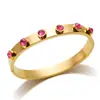 Pulseira Feminina de Luxo Transfronteiriça Incrustada com Zircônia Redonda Verde Rosa Aço Inoxidável Pulseira de Zircônia Joia Moda Nova