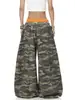 Directo del fabricante: Pantalones anchos de camuflaje bordado, de doble cintura, con bloques de color estilo americano, un diseño de moda tanto para hombres como para mujeres