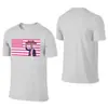 Algodão Transfronteiriço t Rosa Americano Charlie Kirk Camiseta Masculina Feminina Casual Gola Redonda Manga Curta