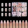 Manicure Francesa Exclusivo Transfronteiriço Cor Mista Pontas de Unha Francesa Adesivos de Unha Usáveis Francesa Versátil Atacado Cor Nude Novo Estilo