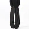 Pantalones de Rayas Negras Plisados con Diseño Estilo Old Money para Hombres y Mujeres, Marca de Moda Primavera y Verano Pantalones Casuales Holgados Hip-Hop