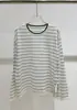 Popular Año Nuevo Ligera Transparente Clásica Cuello Redondo Rayada Protección Solar Kendall Camiseta para Mujer Cubierta Versátil Bloques de Color Retro