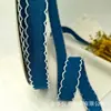 Fita de cetim dupla face com borda ondulada e acabamento branco, fita de tecido para acessórios de cabelo DIY, laços, roupas, caixas de presente e embalagens florais
