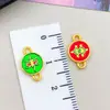 Estilo Chino DIY Oro Mate Antiguo Cinco Caminos Dios de la Riqueza Colgante Pequeño Azul Quemado Goteo de Aceite Accesorios para Pulseras Aleación de Zinc Joyería