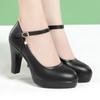 Zapatos de pasarela de tacón alto con boca baja y plataforma impermeable, elegantes y de temperamento, para banquetes de boda y mujer.