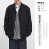 Cardigan de Tricô Masculino Falso Duas Peças Patchwork Listrado Jaqueta Suéter Primavera e Outono Novo Estilo College Top Tendência