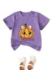 Temporada espeluznante Amazon Wish estación independiente moda personalidad divertida niños y niñas ropa infantil camiseta de manga corta cuello redondo