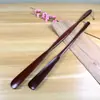 Personas Mayores Usan Levantadores de Zapatos de Mango Largo de Madera de Durazno para Uso en Casa, Calzadores de Madera Maciza para Mujeres Embarazadas