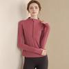 Top de ropa de yoga con media cremallera para mujer, otoño e invierno, para correr, ceñido, elástico, de secado rápido, ropa de fitness adelgazante para entrenamiento, manga larga deportiva