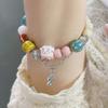 Pulsera de Dopamina de Nicho para Mujer Nuevo Color Pulsera de Cuentas de Cerámica Gato de la Suerte Lindo Caperucita Roja Mismo Estilo Pulsera