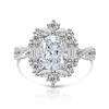 Tiktok y Xiaohongshu Más Vendido Piedra Preciosa de Color Corte Flor de Hielo Diamante de Alto Carbono 7x9 Huevo de Paloma Anillo de Lujo Envío Directo