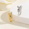 Joias de comércio exterior transfronteiriço da Amazon Clipe de nariz em forma de U não perfurado europeu e americano coelho do amor borboleta cravejado de zircônia prego de nariz