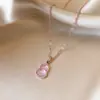 Nuevo collar colgante de calabaza rosa estilo chino para mujer, cadena para la clavícula de lujo ligero de nicho de alta gama, accesorio versátil elegante y exquisito