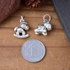 Moeda de Prata para Pé S999 Cavalo Pendente Fofo Adorável 3D Prata Estéreo DIY Corda Artesanal Acessórios de Pingente