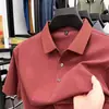 Camiseta de manga corta para hombre de algodón mercerizado de doble cara, 70 hilos, nuevo estilo de verano, suave como la seda, transpirable, con cuello, polo de color liso para hombre