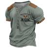 Camiseta con estampado digital para hombre, estilo europeo y americano, con estampado náutico, cuello redondo y 7 hebillas, informal, de manga corta.