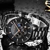 Reloj LIGE de moda informal para hombre, resistente al agua, de cuarzo, con diseño lunar, deportivo y de negocios.