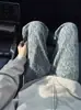 Jeans de guadaña azul vintage lavados transfronterizos, pantalones jacquard de estampado completo para primavera y otoño, marca de moda estilo americano, pantalones largos geniales de estilo callejero