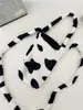 0962 Patrón de Vaca Felpa Anti-quemaduras Portátil Cruzado Bolso para Botella de Agua Lindo Estudiante Escuela Bolso para Botella de Agua Bolso para Taza de Agua